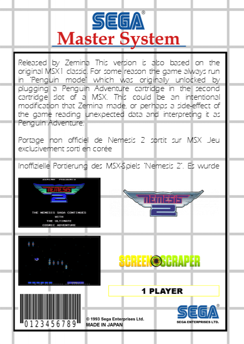 Nemesis 2 — box-2D-back (SS)