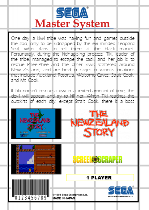 New Zealand Story, The — box-2D-back (SS)