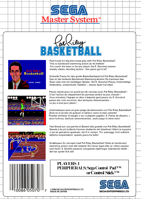 Pat Riley Basketball — box-2D-back (WOR)
