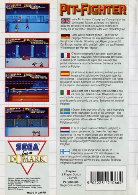 Pit-fighter — box-2D-back (EU)