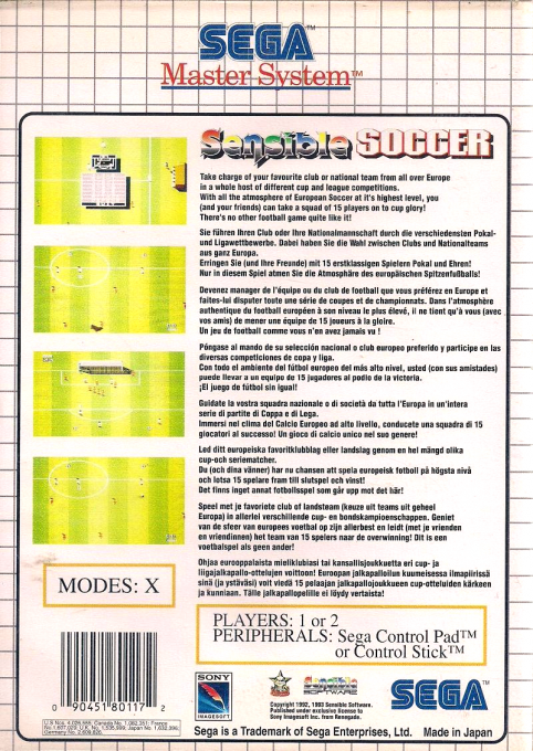 Sensible Soccer - European Champions — box-2D-back (EU)