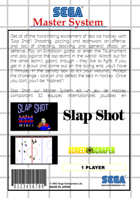 Slap Shot — box-2D-back (SS)