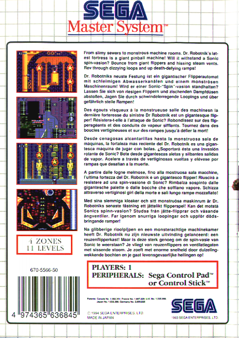 Sonic Spinball — box-2D-back (EU)