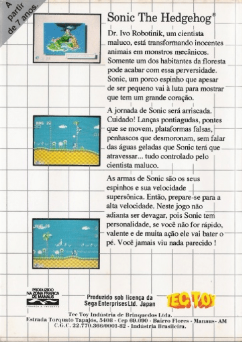 Sonic The Hedgehog — box-2D-back (BR)