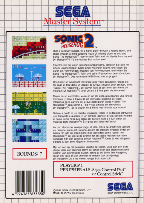 Sonic The Hedgehog 2 — box-2D-back (EU)