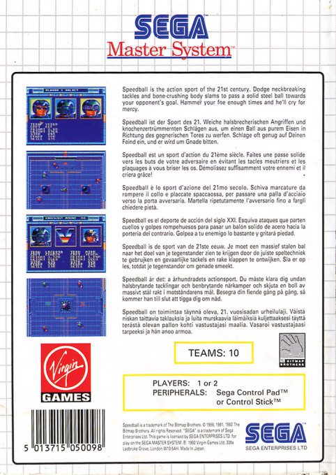 Speedball — box-2D-back (EU)