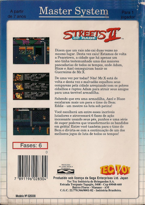 Streets Of Rage 2 — box-2D-back (BR)