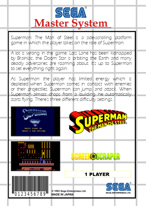 Superman - The Man Of Steel — box-2D-back (SS)