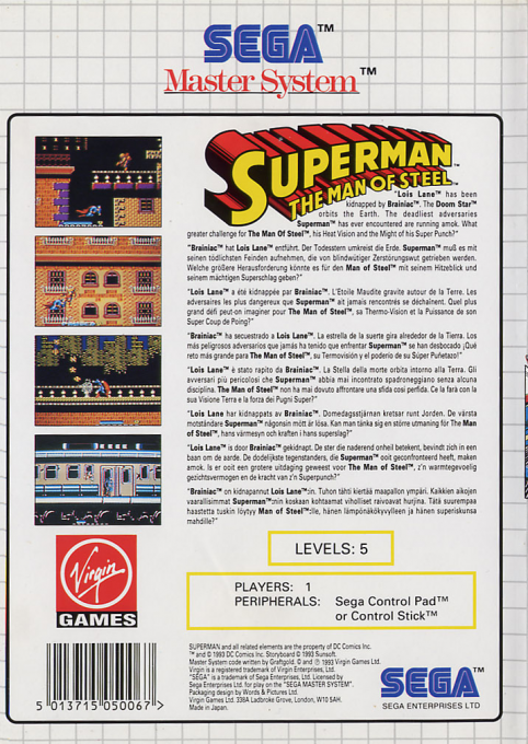 Superman - The Man Of Steel — box-2D-back (EU)