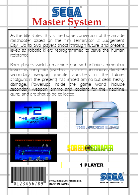 T2 - The Arcade Game — box-2D-back (SS)