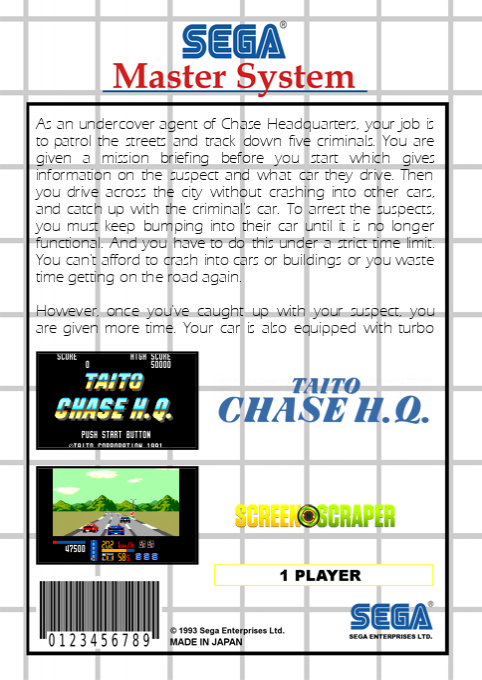 Taito Chase H.Q. — box-2D-back (SS)
