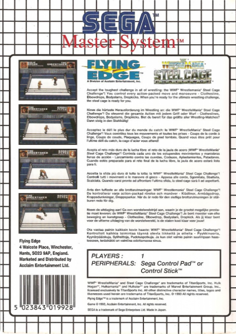 Wwf Wrestlemania - Steel Cage Challenge — box-2D-back (EU)