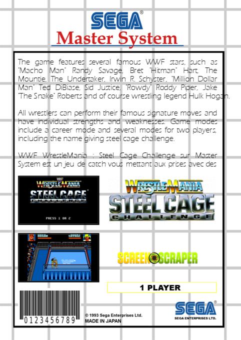 Wwf Wrestlemania - Steel Cage Challenge — box-2D-back (SS)