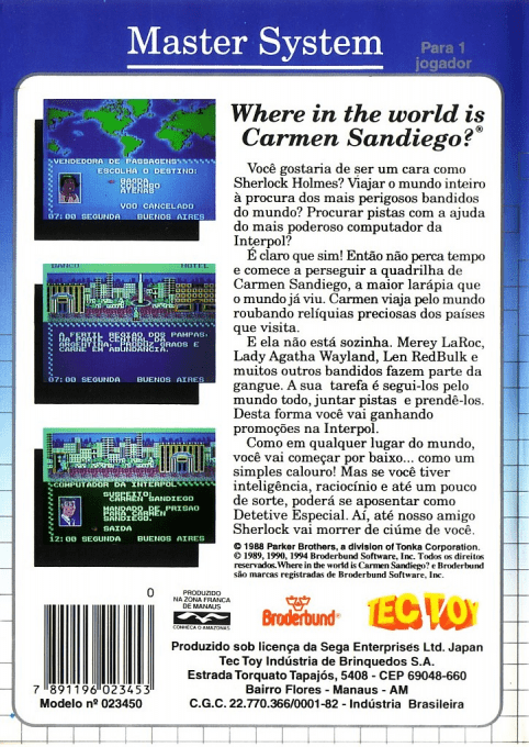 Where in the World is Carmen Sandiego? — box-2D-back (BR)