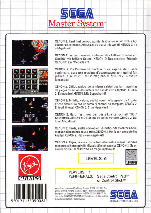 Xenon 2 - Megablast — box-2D-back (EU)