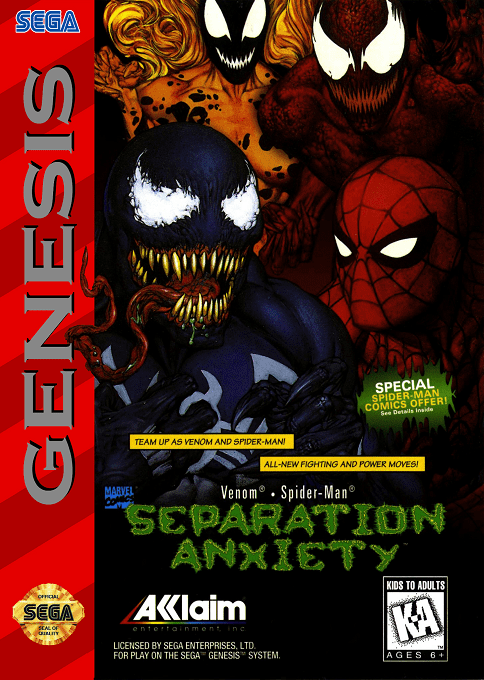 Spider-man And Venom - Separation Anxiety box art