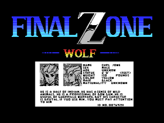 Final Zone Wolf — sstitle (WOR)