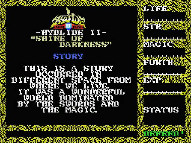 Hydlide 2 - Shine Of Darkness — sstitle (JP)