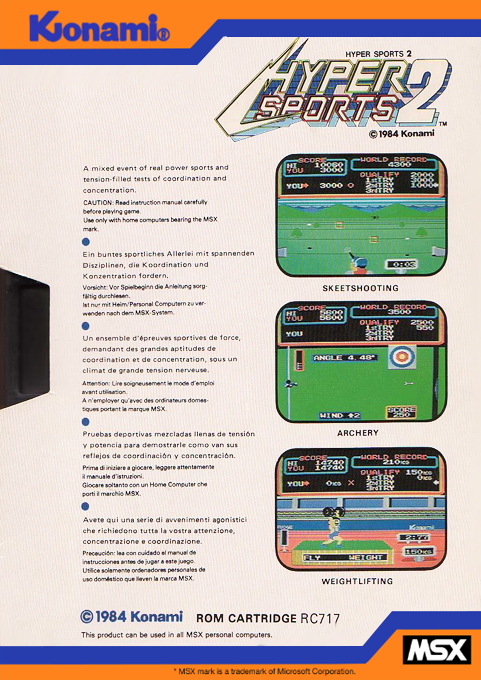 Hyper Sports 2 — box-2D-back (EU)