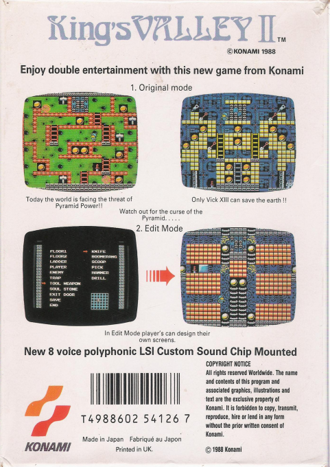 King's Valley 2 — box-2D-back (EU)