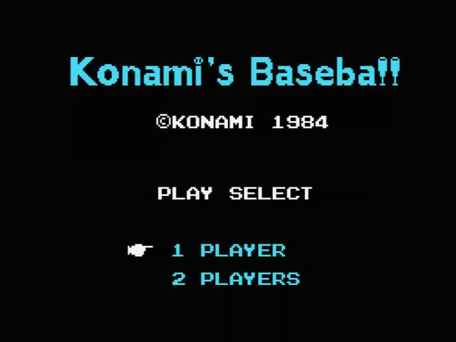 Konami's Baseball — sstitle (JP)