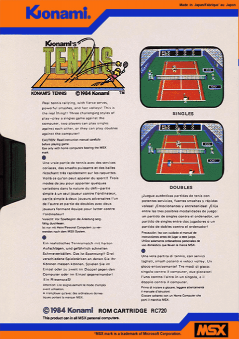 Konami's Tennis — box-2D-back (EU)