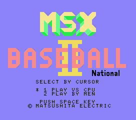 Msx Baseball 2 National — sstitle (WOR)