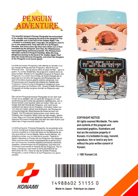 Penguin Adventure — box-2D-back (EU)