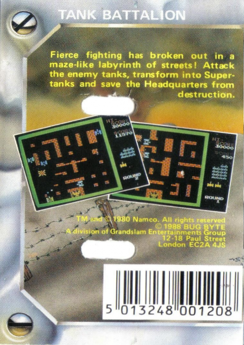 Tank Battalion — box-2D-back (EU)