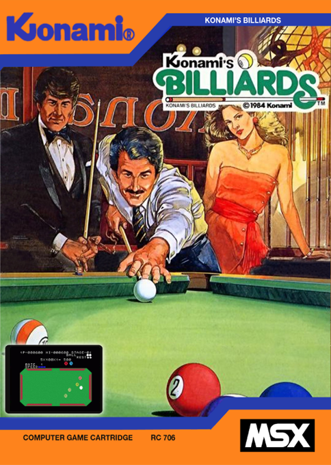 Konami's Billiards box art