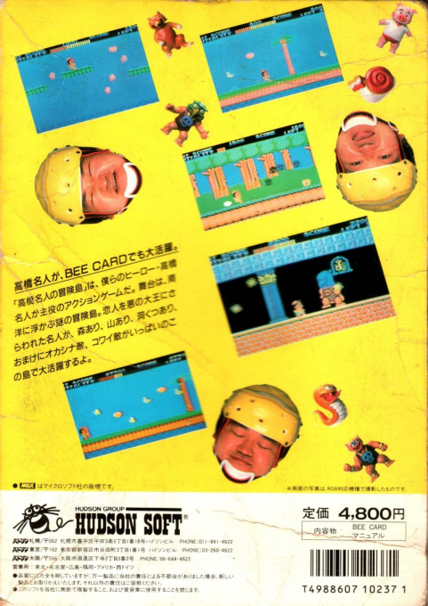 Adventure Island — box-2D-back (JP)