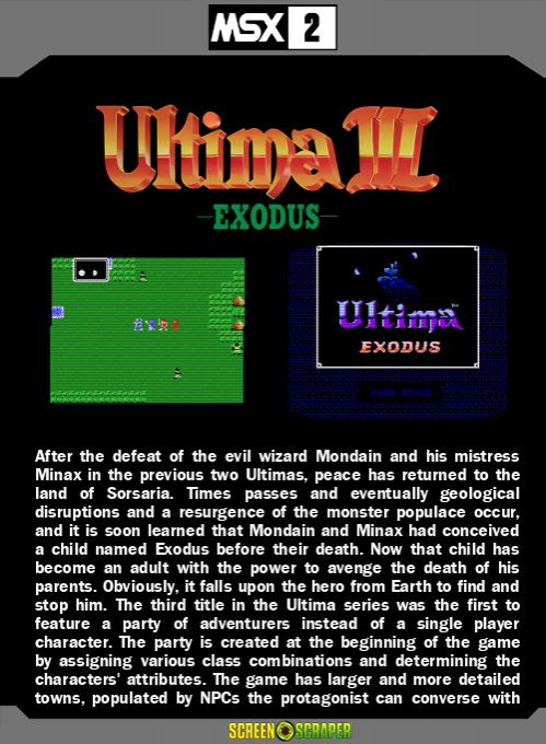 Ultima 3 - Exodus — box-2D-back (SS)