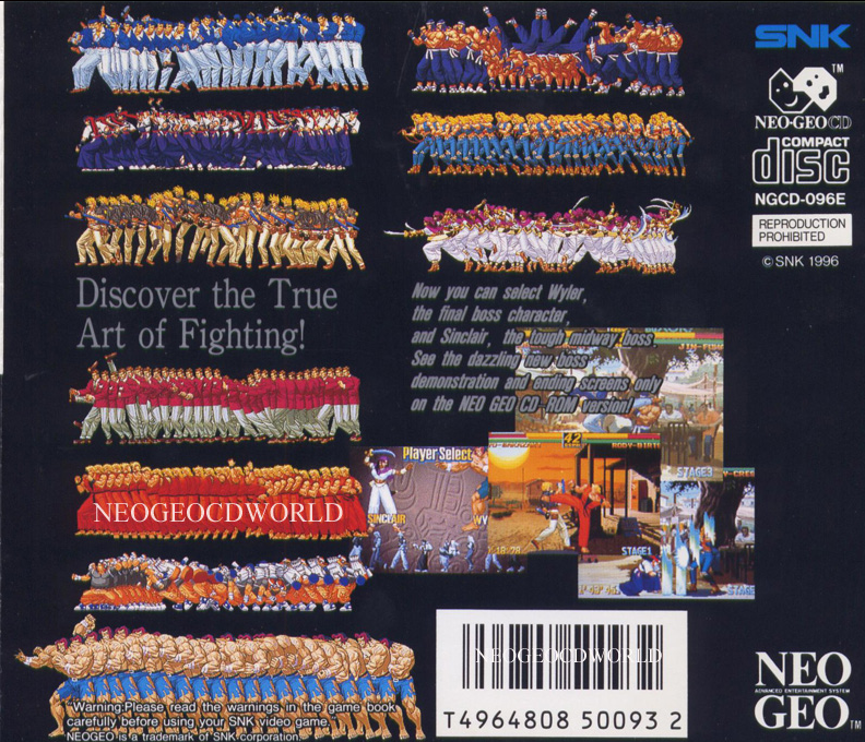 Art Of Fighting 3 - The Path Of The Warrior — box-2D-back (WOR)