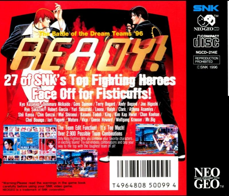 King Of Fighters '96, The — box-2D-back (WOR)