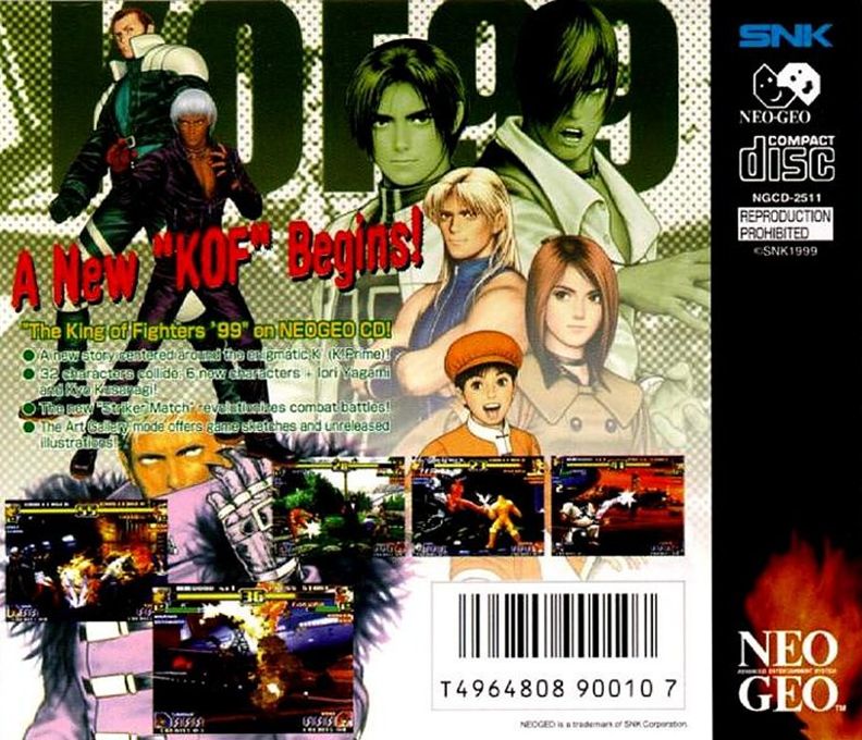 King Of Fighters '99, The — box-2D-back (WOR)