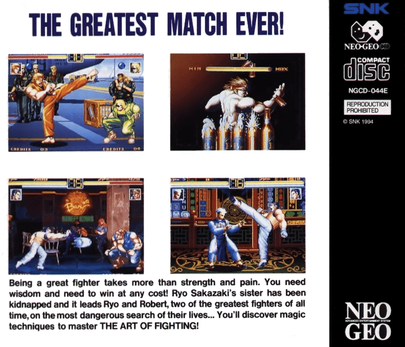 Art of Fighting — box-2D-back (WOR)