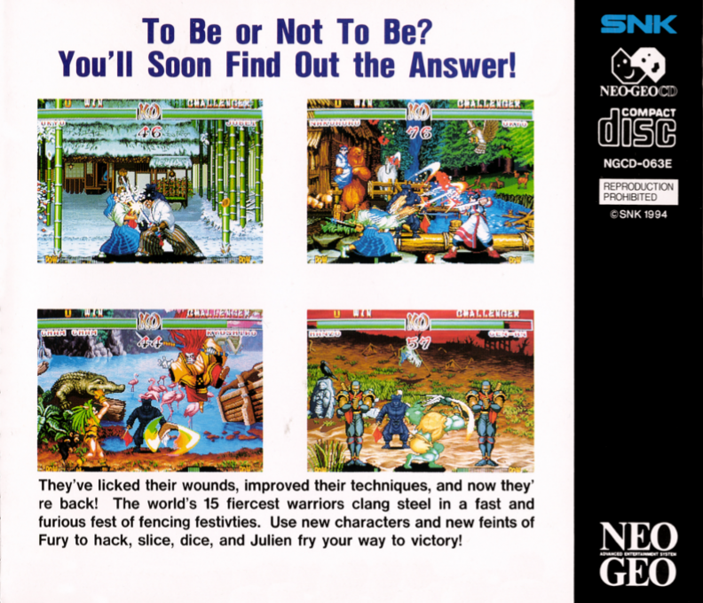 Samurai Shodown 2 — box-2D-back (WOR)