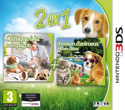 2 in 1 - My Vet Practice 3D - In the Country + My Baby Pet Hotel 3D box art