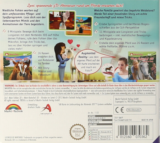 2 in 1 Horses & Foal: My Foal 3D + My Riding Stables 3D - Rivals in the Saddle — box-2D-back (DE)