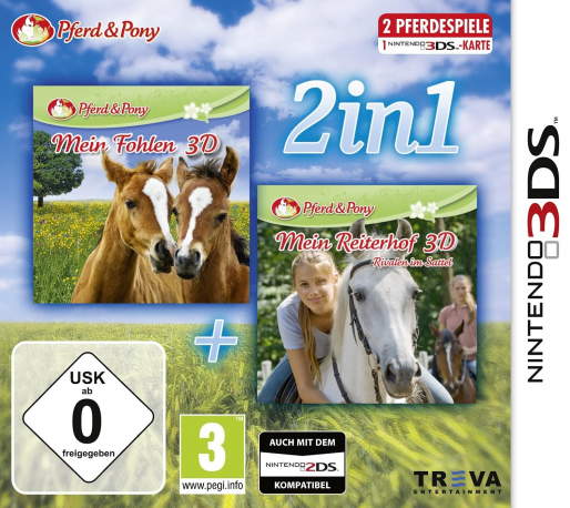 2 in 1 Horses & Foal: My Foal 3D + My Riding Stables 3D - Rivals in the Saddle box art