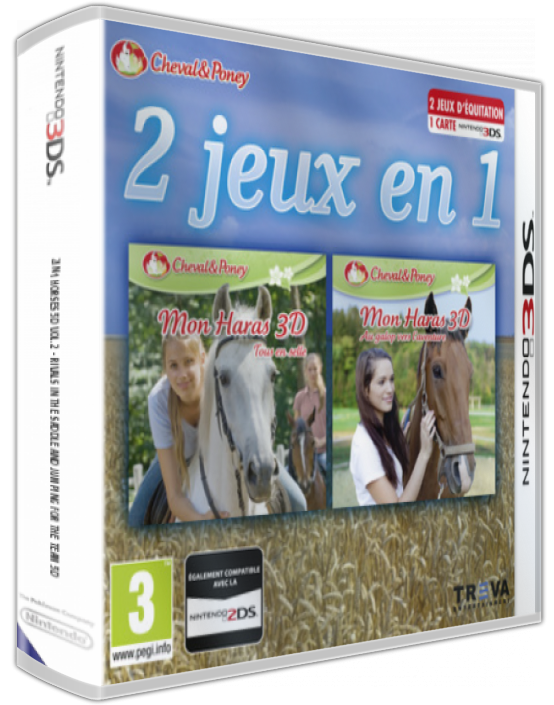 2 in 1 - Horses 3D Vol. 2 - Rivals in the Saddle and Jumping for the Team 3D — box-3D (FR)