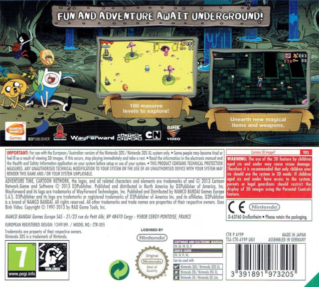 Adventure Time - Explore The Dungeon Because I Don't Know! — box-2D-back (EU)