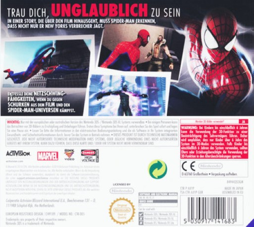 The Amazing Spider-Man 2 — box-2D-back (DE)