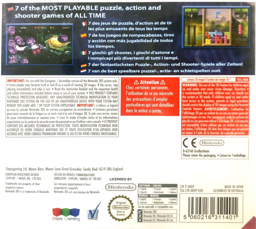 Arcade Classics 3d — box-2D-back (EU)