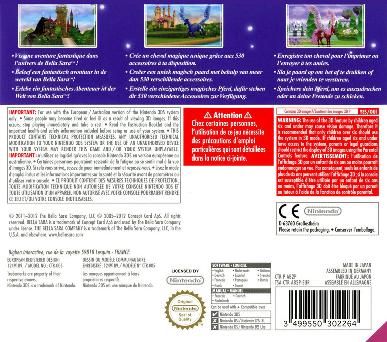 Bella Sara - The Magical Horse Adventures — box-2D-back (FR)