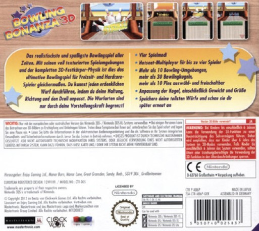 Bowling Bonanza 3D — box-2D-back (DE)