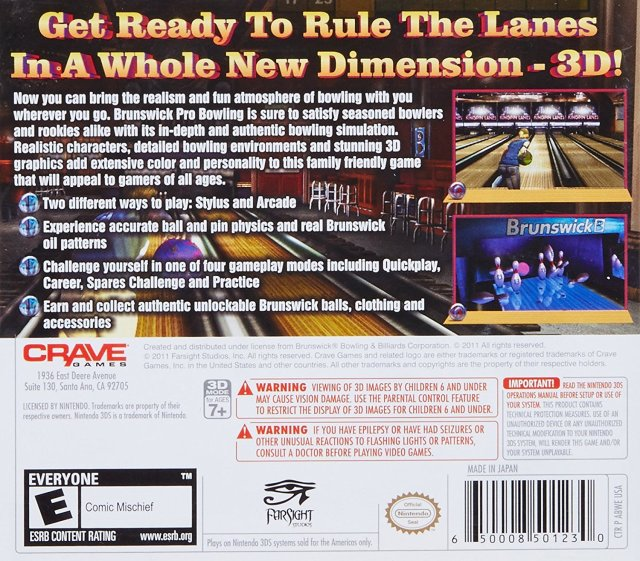 Brunswick Pro Bowling — box-2D-back (US)