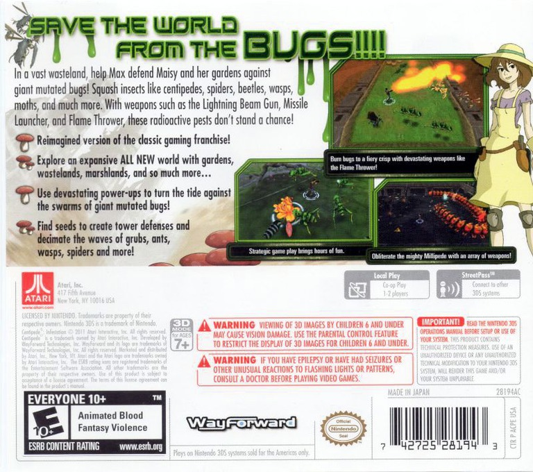 Centipede - Infestation — box-2D-back (US)