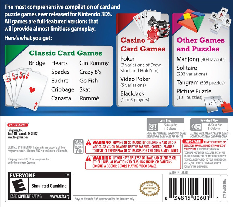 Classic Games Overload - Card And Puzzle Edition — box-2D-back (US)