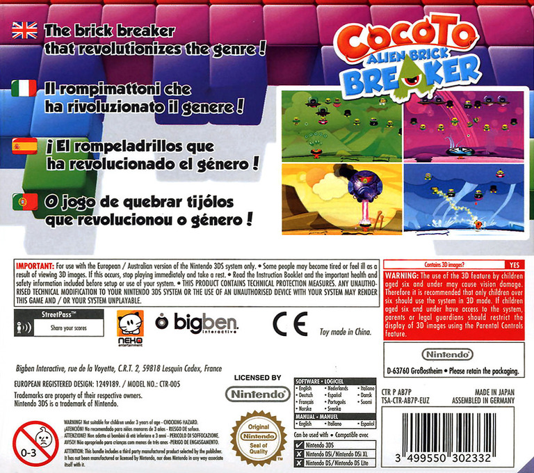 Cocoto Alien Brick Breaker — box-2D-back (EU)